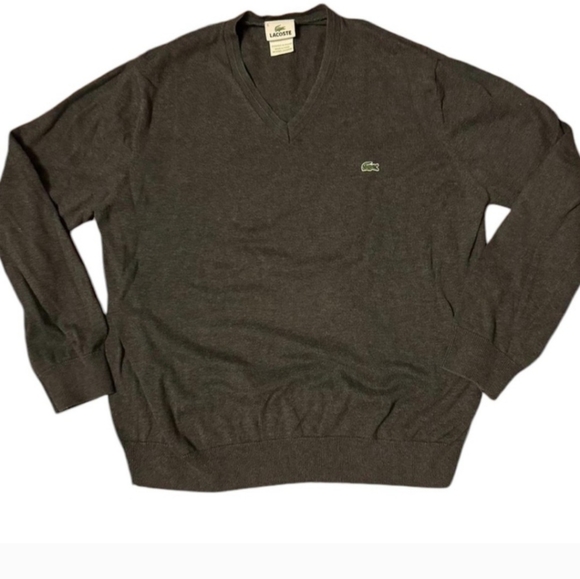 Lacoste Men's V-Neck Sweater - Grey Size 6‎ - Picture 1 of 8